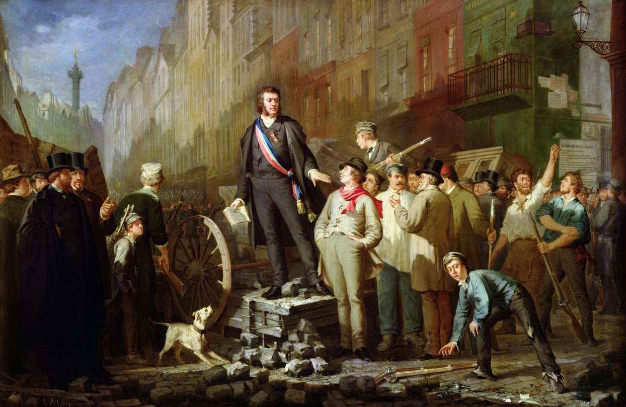 Alphonse Baudin sulla barricata di Faubourg Saint-Antoine, 3 dicembre 1851 da Ernest Louis Pichio