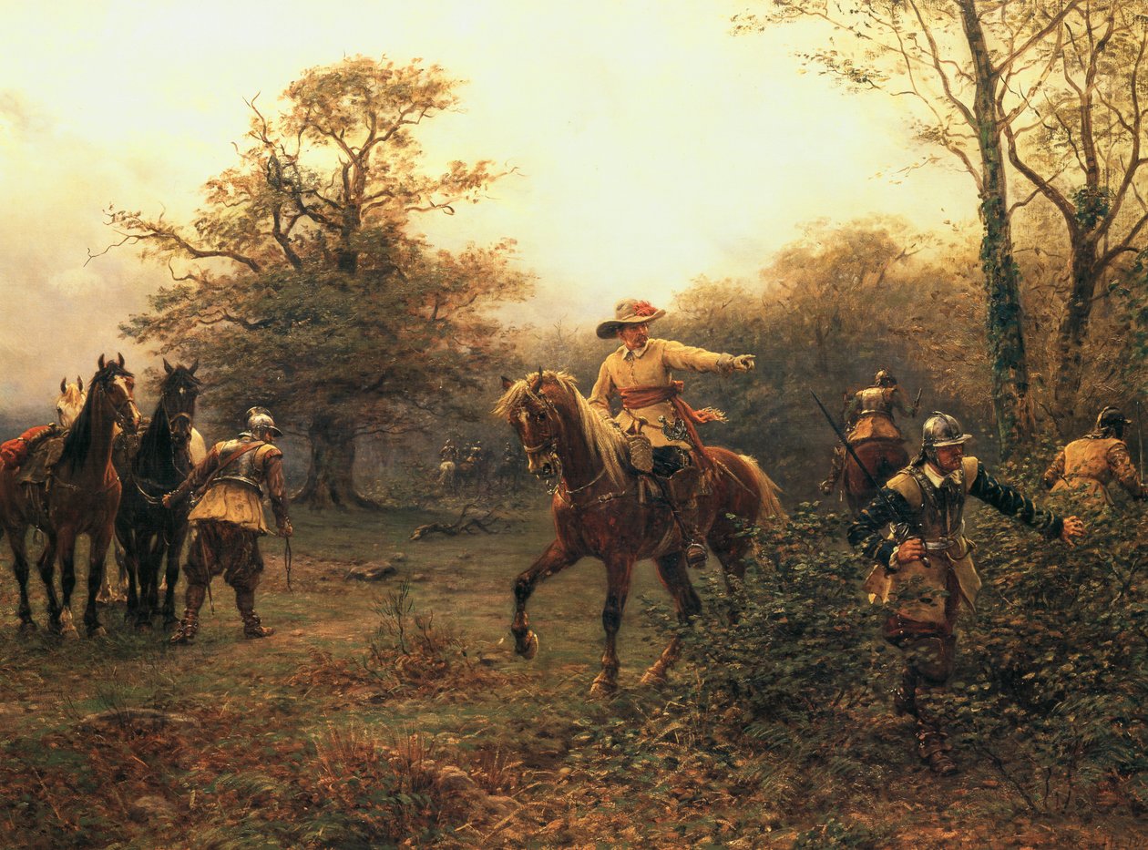 La quercia di Boscobel (litografia a colori) da Ernest (after) Crofts