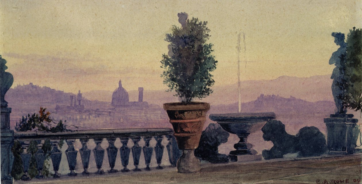 Una vista di Firenze dalle colline circostanti, 1904 da Ernest Arthur Rowe