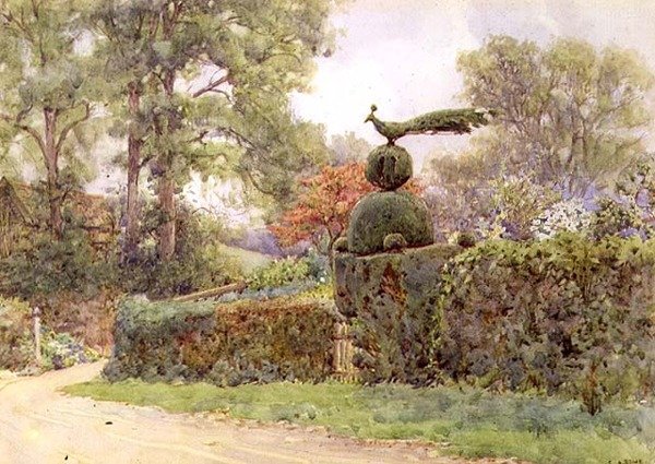 La vecchia siepe di tasso, Speldhurst, Kent da Ernest Arthur Rowe
