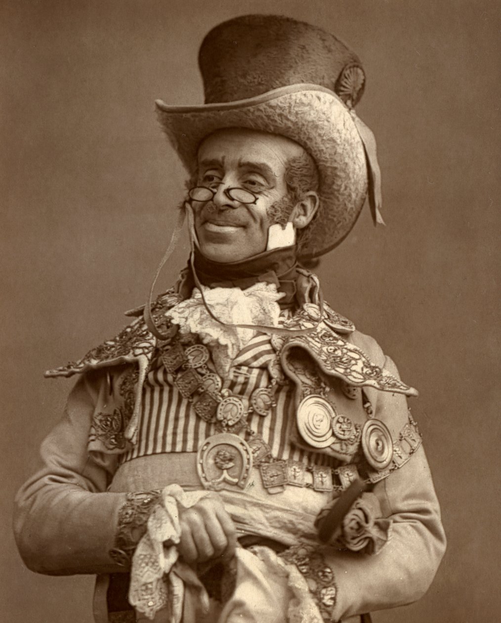 Arthur Roberts, attore britannico, comico e intrattenitore di music hall, 1888 da Ernest Barraud