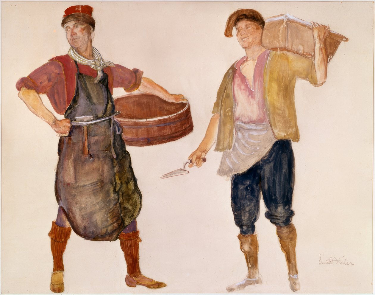 Muratore e bottaio da Ernest Bieler