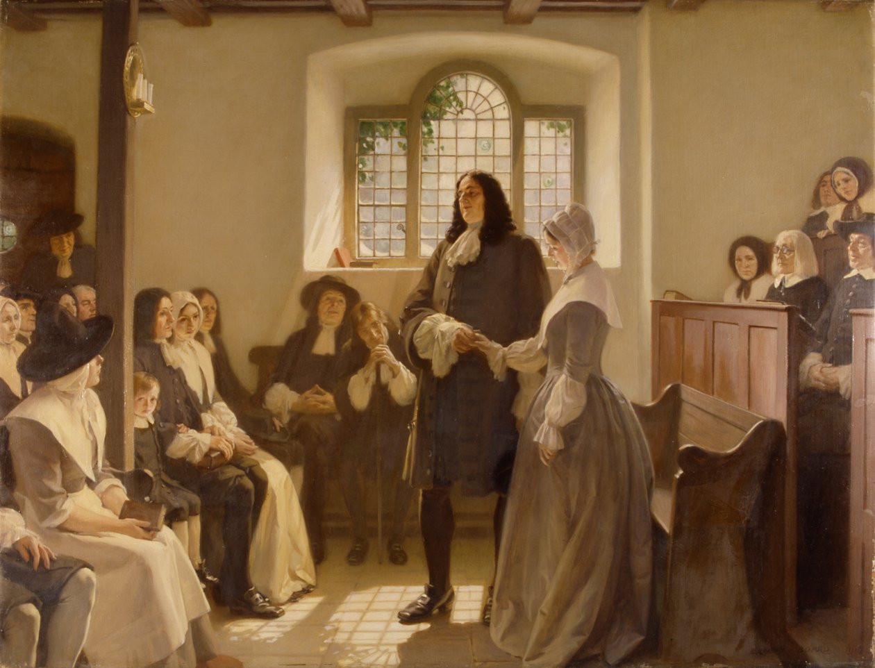 Il matrimonio di William Penn e Hannah Callowhill alla Casa degli Amici, Il Friary, Bristol da Ernest Board
