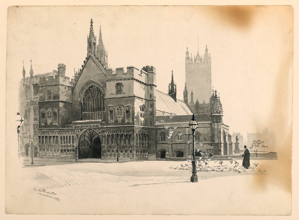 Esterno della Westminster Hall da Ernest Clifford Peixotto