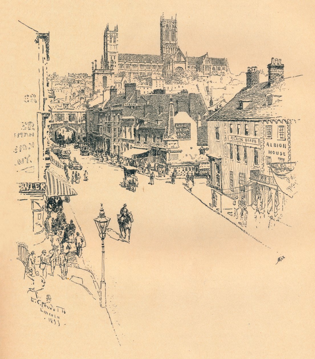 High Street, Lincoln, 1899 da Ernest Clifford Peixotto