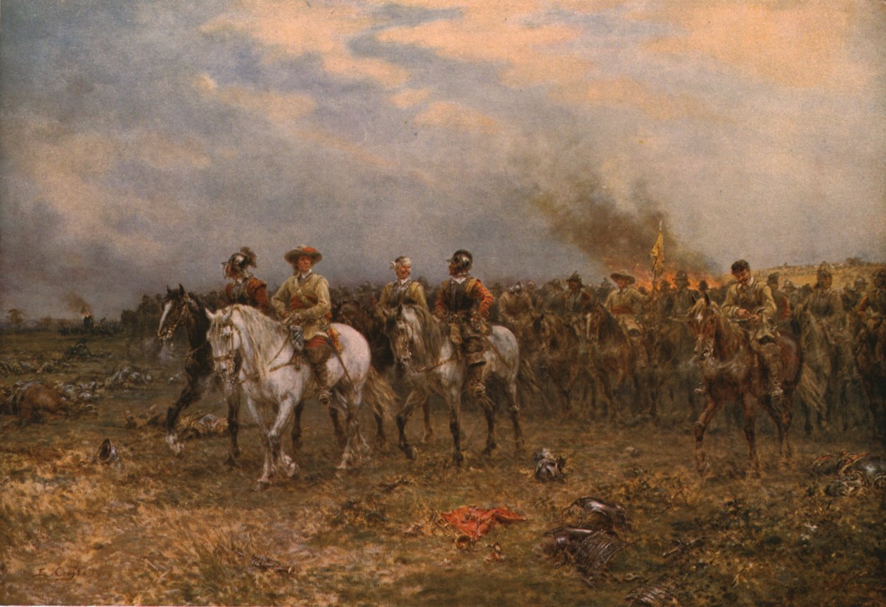 Cromwell a Marston Moor, 1909, c1930 da Ernest Crofts