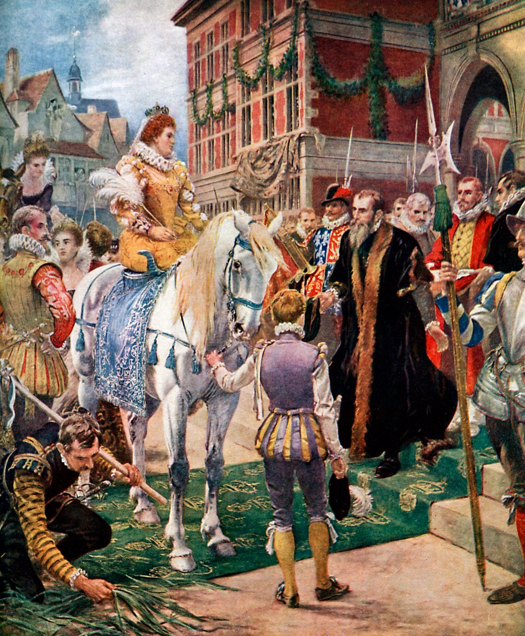 La regina Elisabetta apre la Royal Exchange nel 1570, c1920 da Ernest Crofts