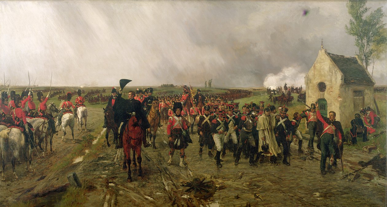 La marcia di Wellington da Quatre Bras a Waterloo da Ernest Crofts