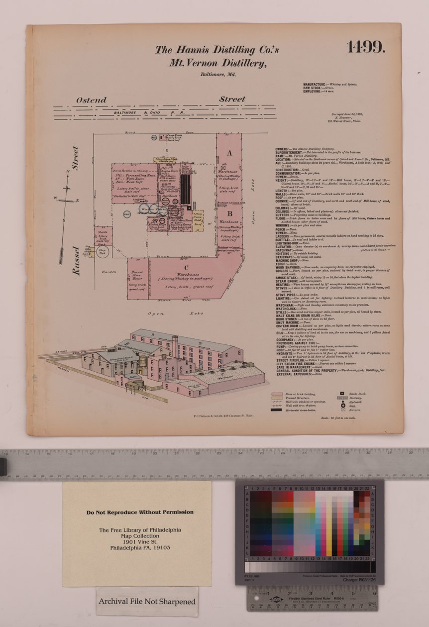 Hannis Distilling Co.s Mount Vernon Distillery, Maryland, Hexamer General Surveys, 1880 da Ernest Hexamer