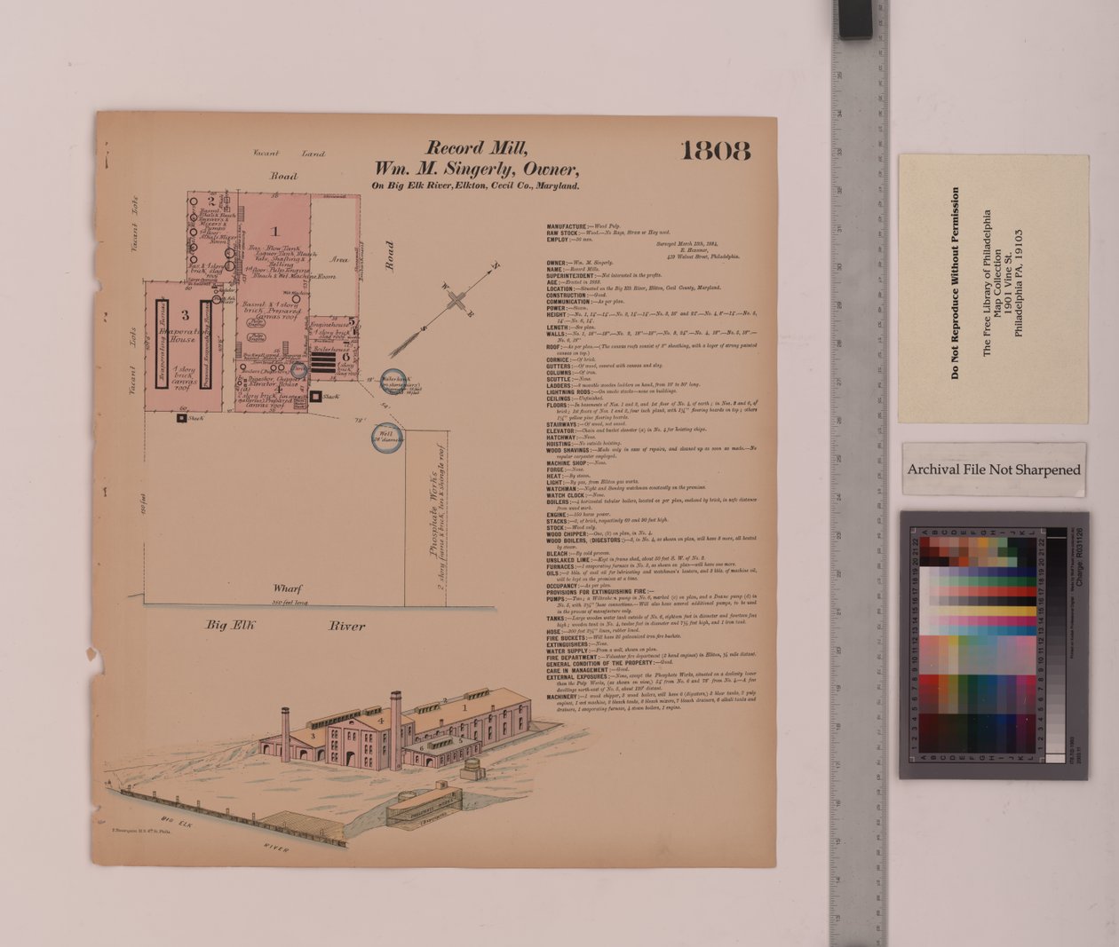 Record Mill, Elkton, Maryland, Hexamer General Surveys, 1884 da Ernest Hexamer