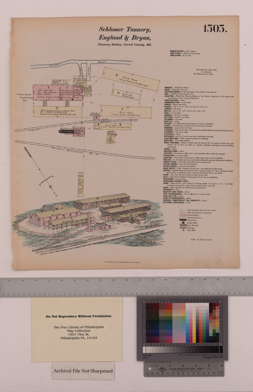 Conceria Schlosser, England e Bryan Tannery Station, Maryland, Hexamer General Surveys, 1880 da Ernest Hexamer