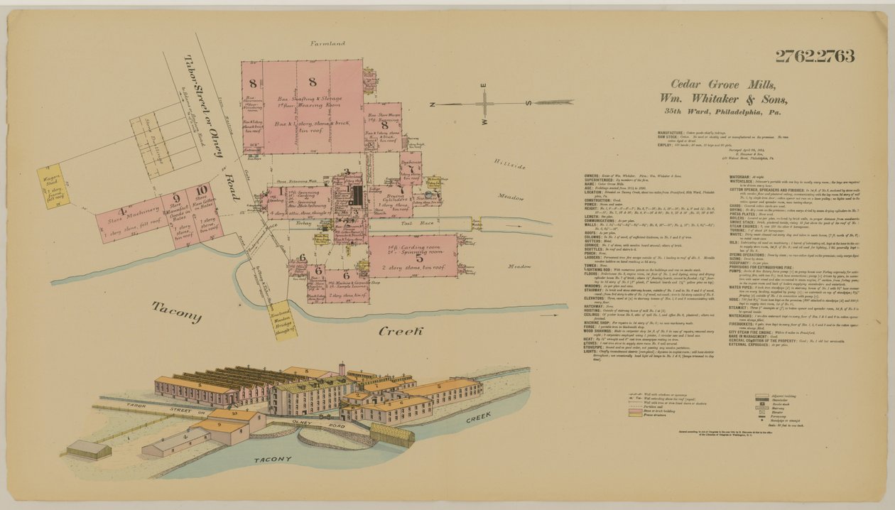 Tabor St. e Olney Road, Hexamer General Surveys, 1894 da Ernest Hexamer