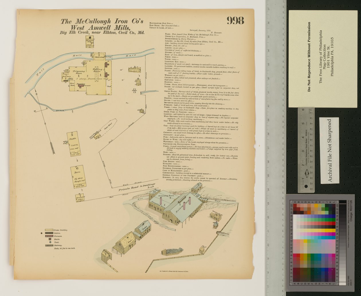 West Amwell Mill, Big Elk Creek, Maryland, Hexamer General Surveys, 1876 da Ernest Hexamer