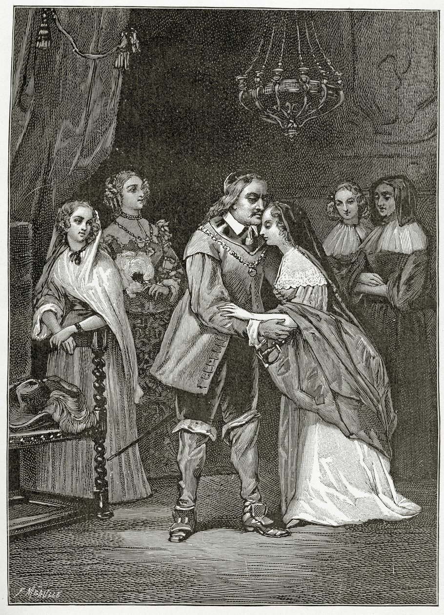 Cromwell e le sue figlie, XIX secolo da Ernest Hillemacher