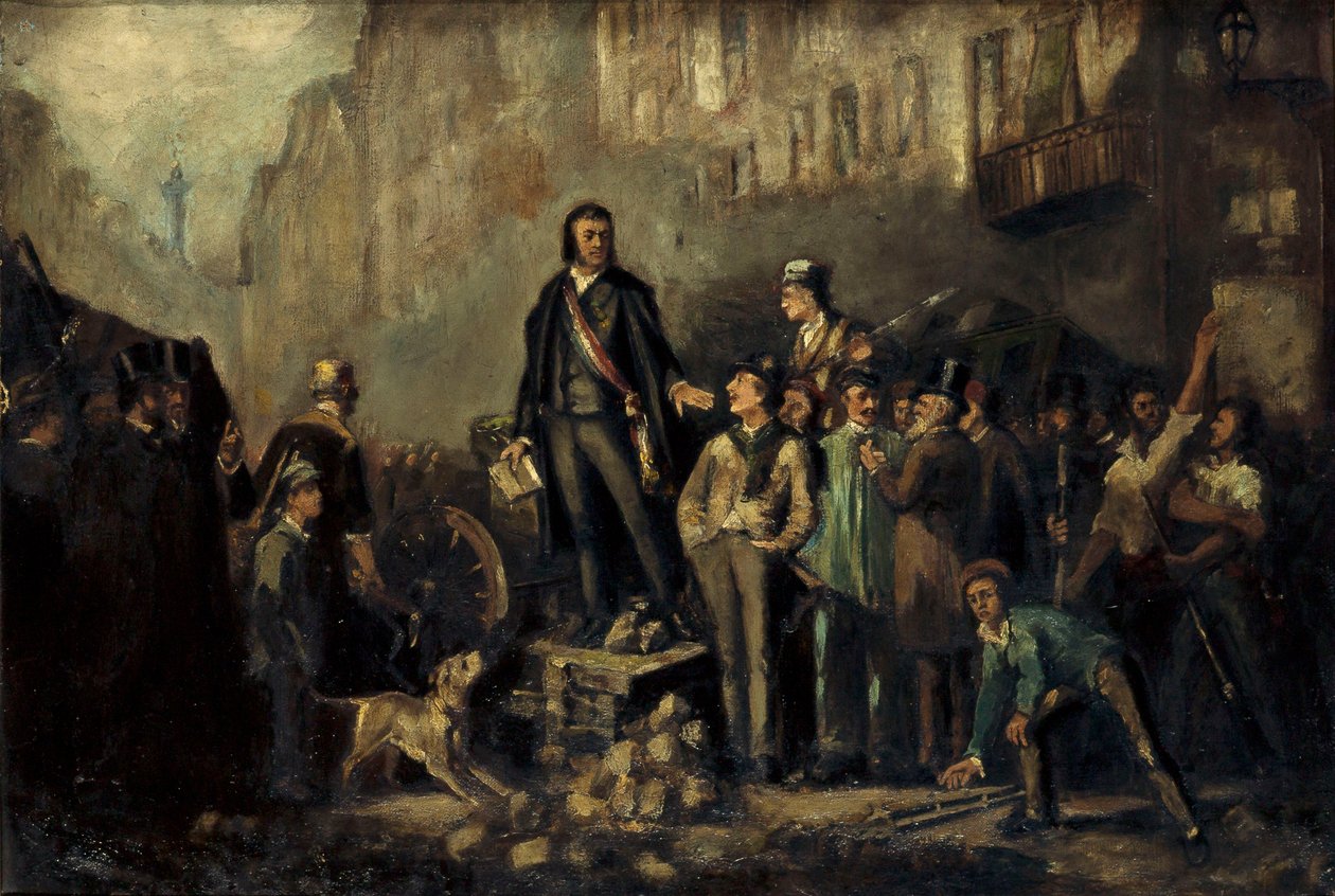 Alphonse Baudin (1811-51) sulla barricata di Faubourg Saint-Antoine, 3 dicembre da Ernest Louis Pichio