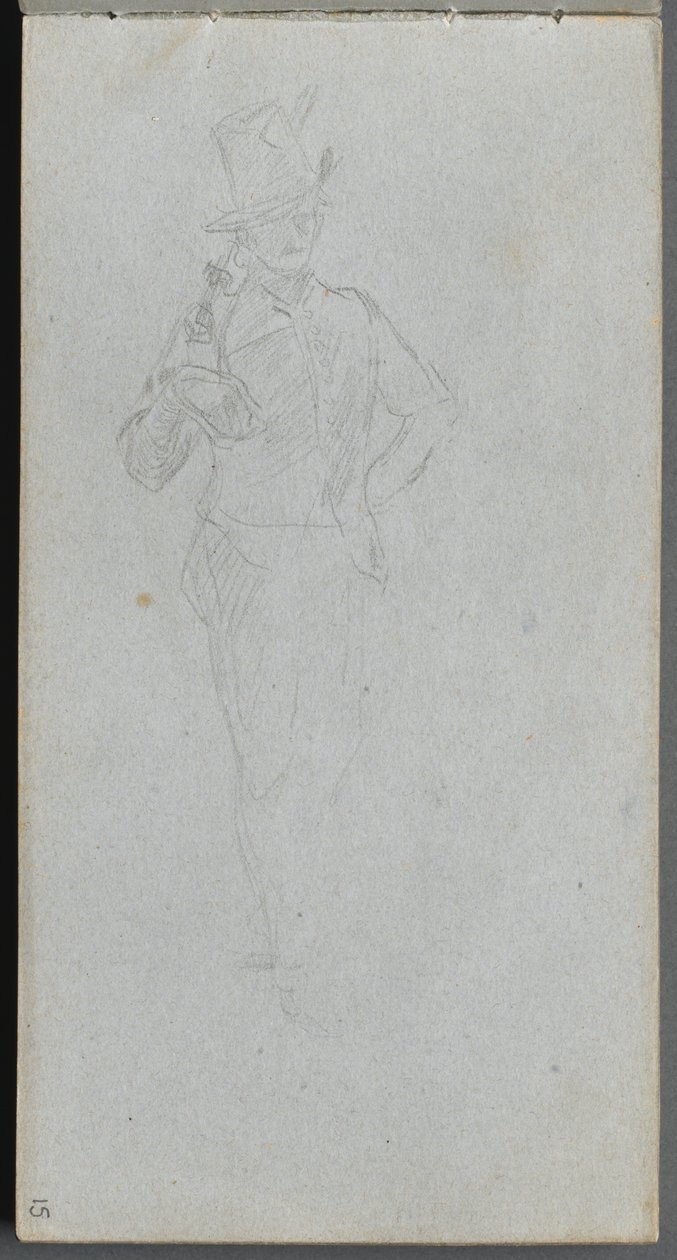 Taccuino, pagina 15: Studio di un soldato da Jean Louis Ernest Meissonier