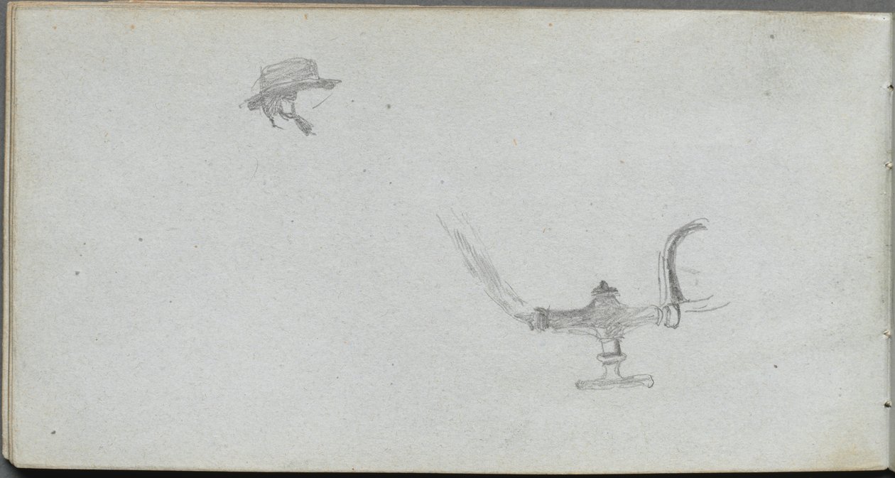 Taccuino, pagina 26: Studio di una testa e una lampada da Jean Louis Ernest Meissonier