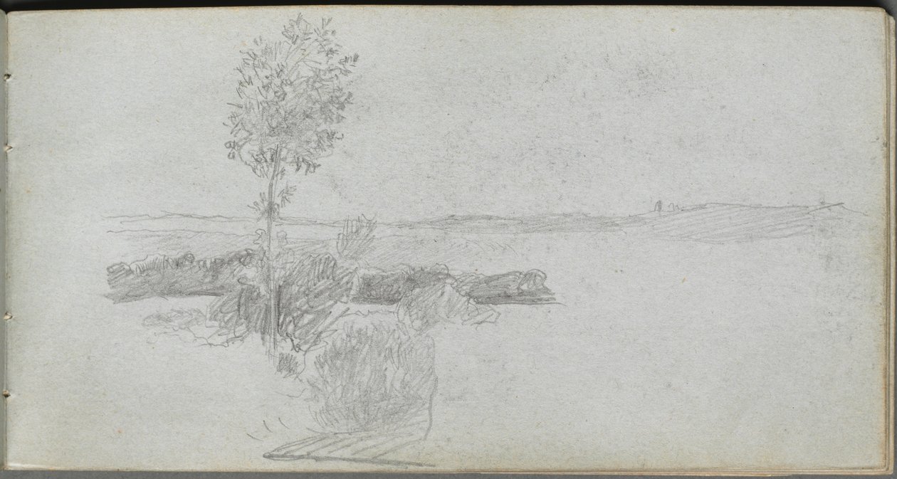 Taccuino, pagina 28: Studio di paesaggio da Jean-Louis Ernest Meissonier