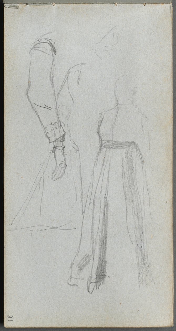 Quaderno di schizzi, pagina 31: Studio di figure da Ernest Meissonier