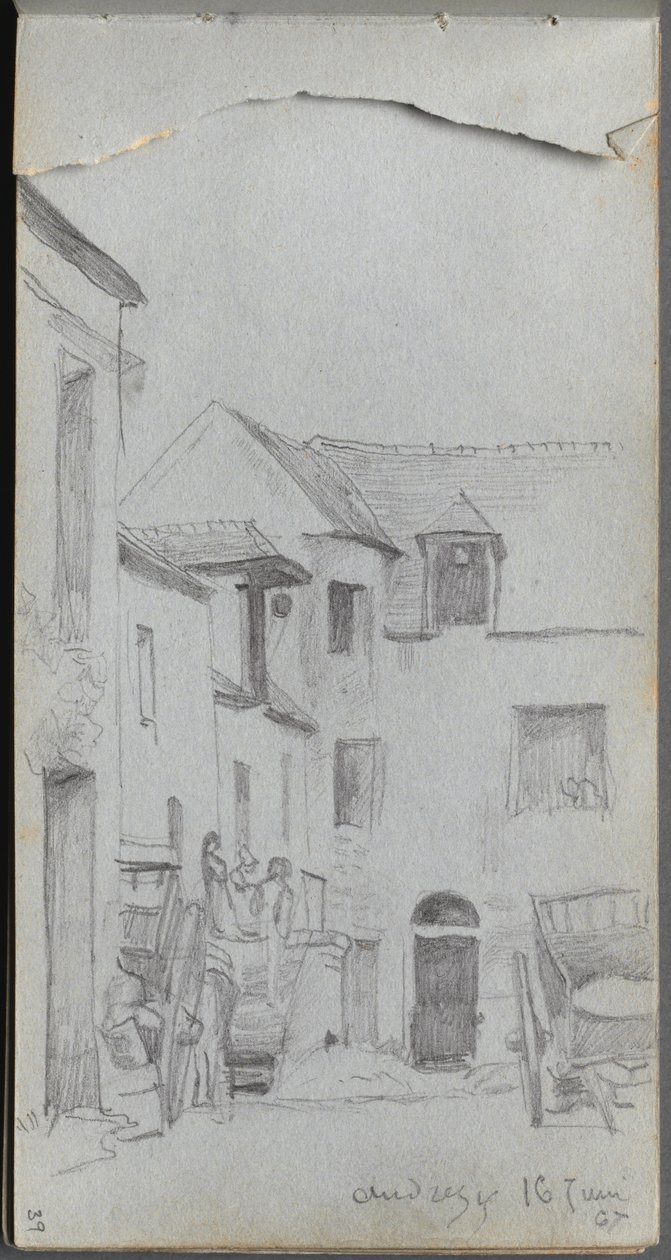 Taccuino, pagina 39: Scena di Strada da Jean Louis Ernest Meissonier