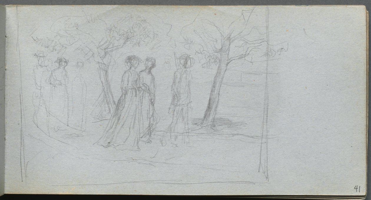 Taccuino, pagina 41: Figure in un paesaggio da Ernest Meissonier
