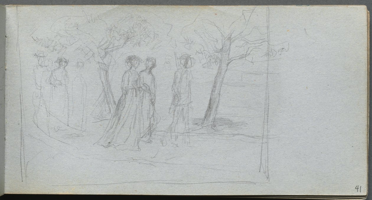 Taccuino, pagina 41: Figure in un paesaggio da Jean Louis Ernest Meissonier
