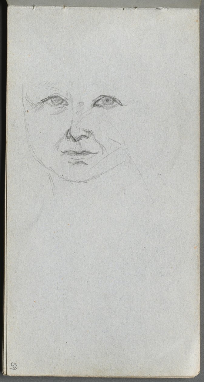 Quaderno degli schizzi, pagina 59: Studio di un volto da Ernest Meissonier