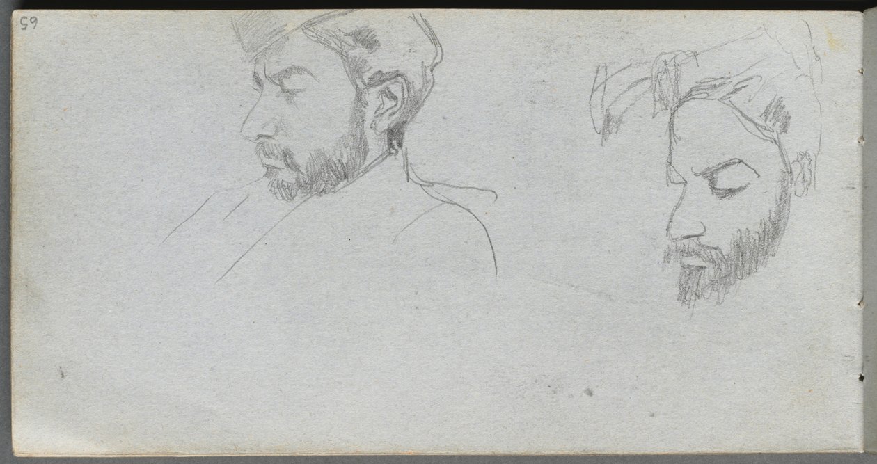 Taccuino, pagina 65: Studio di volti di profilo da Ernest Meissonier
