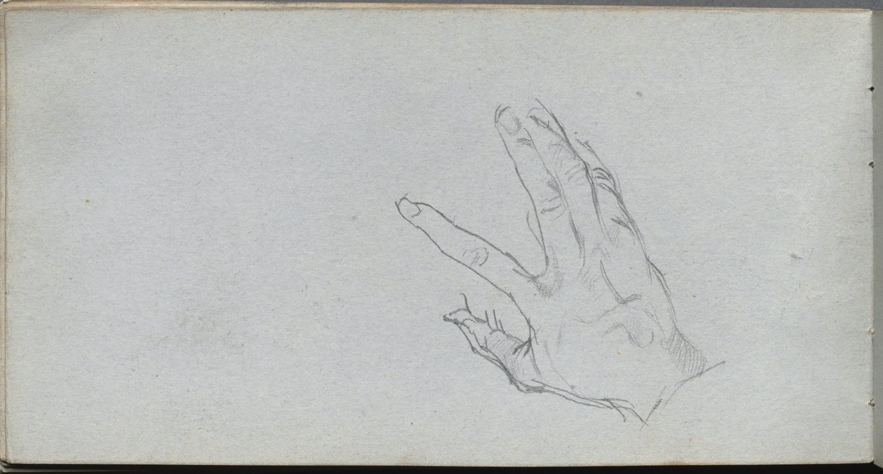 Taccuino, pagina 68: Studio di una mano da Jean Louis Ernest Meissonier