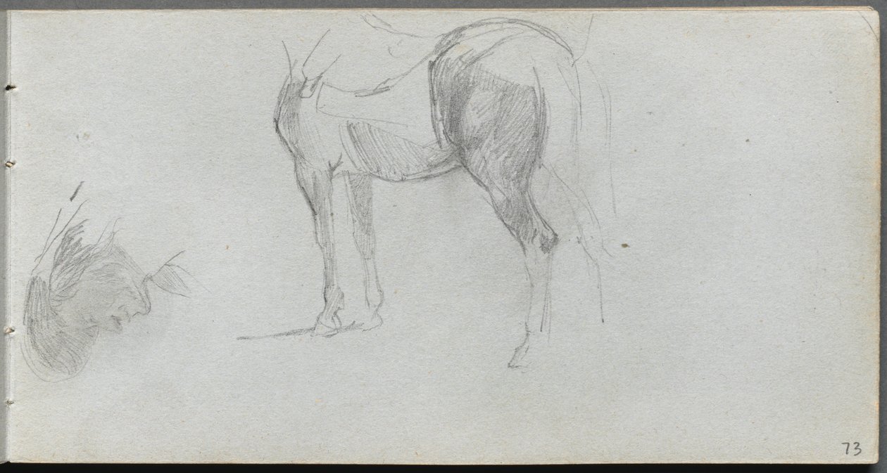 Taccuino, pagina 73: Studio di un cavallo, profilo da Jean Louis Ernest Meissonier