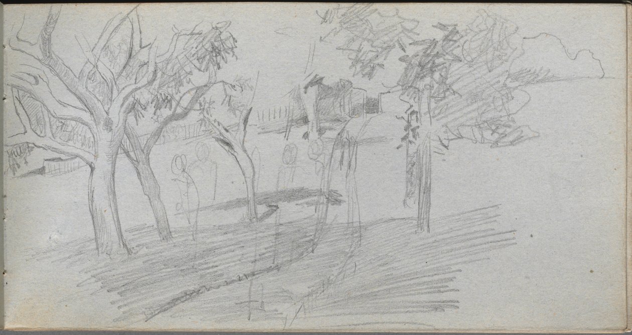 Taccuino, pagina 74: Studio di paesaggio da Jean Louis Ernest Meissonier
