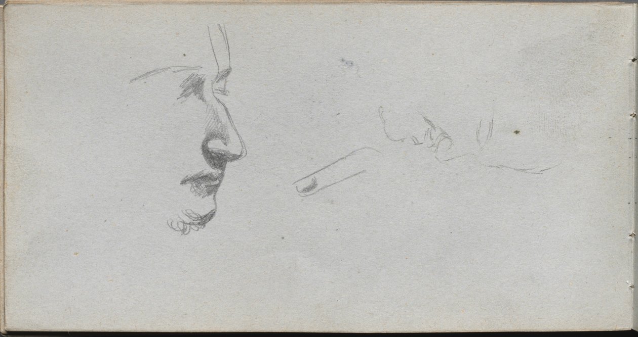 Taccuino degli schizzi, pagina 80: Studio di volti da Ernest Meissonier