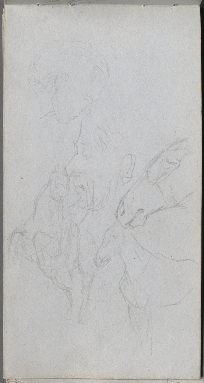 Taccuino, pagina 90: Studio di cavalli, profili da Jean Louis Ernest Meissonier