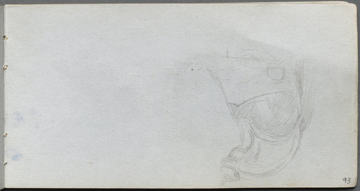 Taccuino di schizzi, pagina 93: studio di una sella da Ernest Meissonier