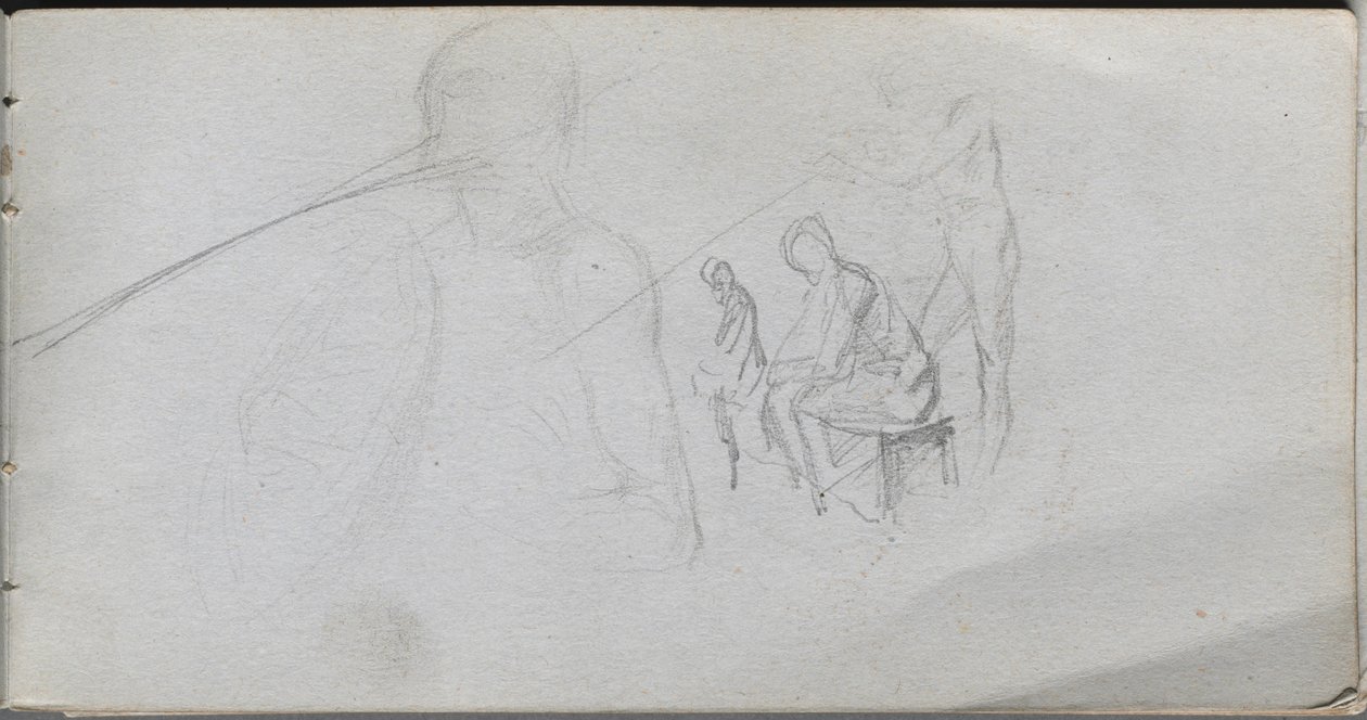 Taccuino, pagina 98: Studio di figure da Jean Louis Ernest Meissonier