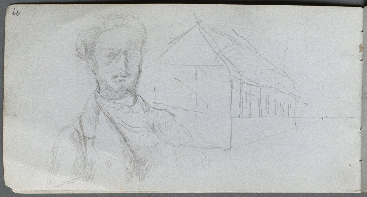 Taccuino, pagina 99: Studio di Figura, Edificio da Jean Louis Ernest Meissonier