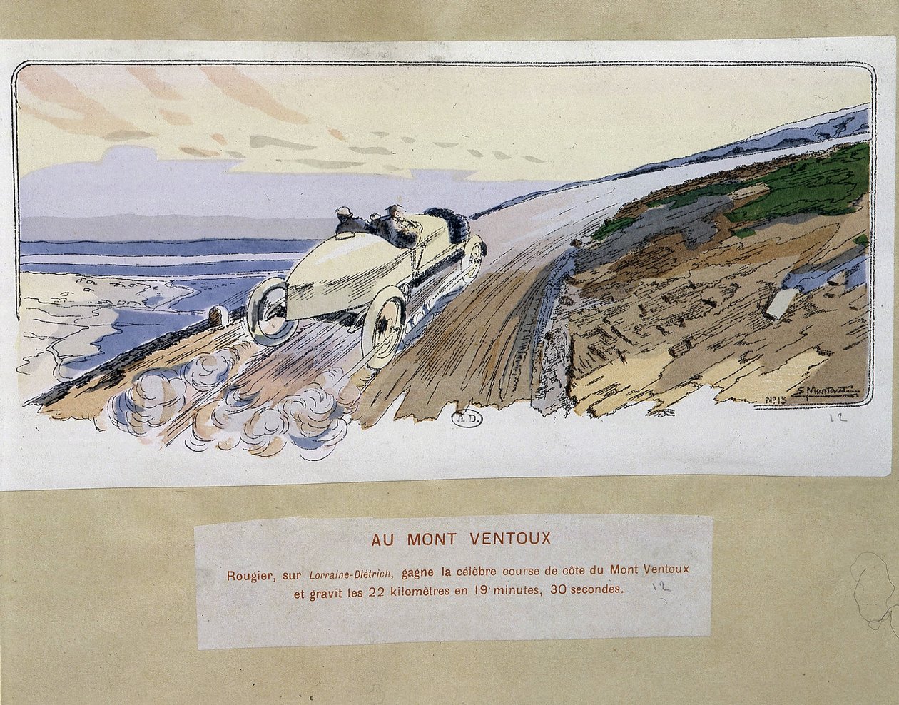 Corsa: al Mont Ventoux - disegno di Ernest Montaut (1878-1909) da Ernest Montaut