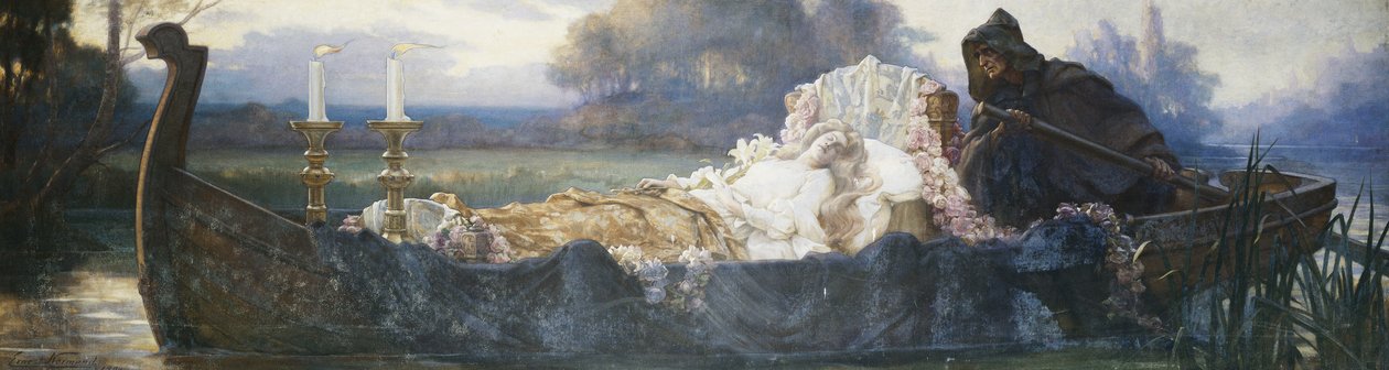 Progetto per un Fregio: "I Morti, Remati dai Muti, Salivano con il Diluvio" da Ernest Normand