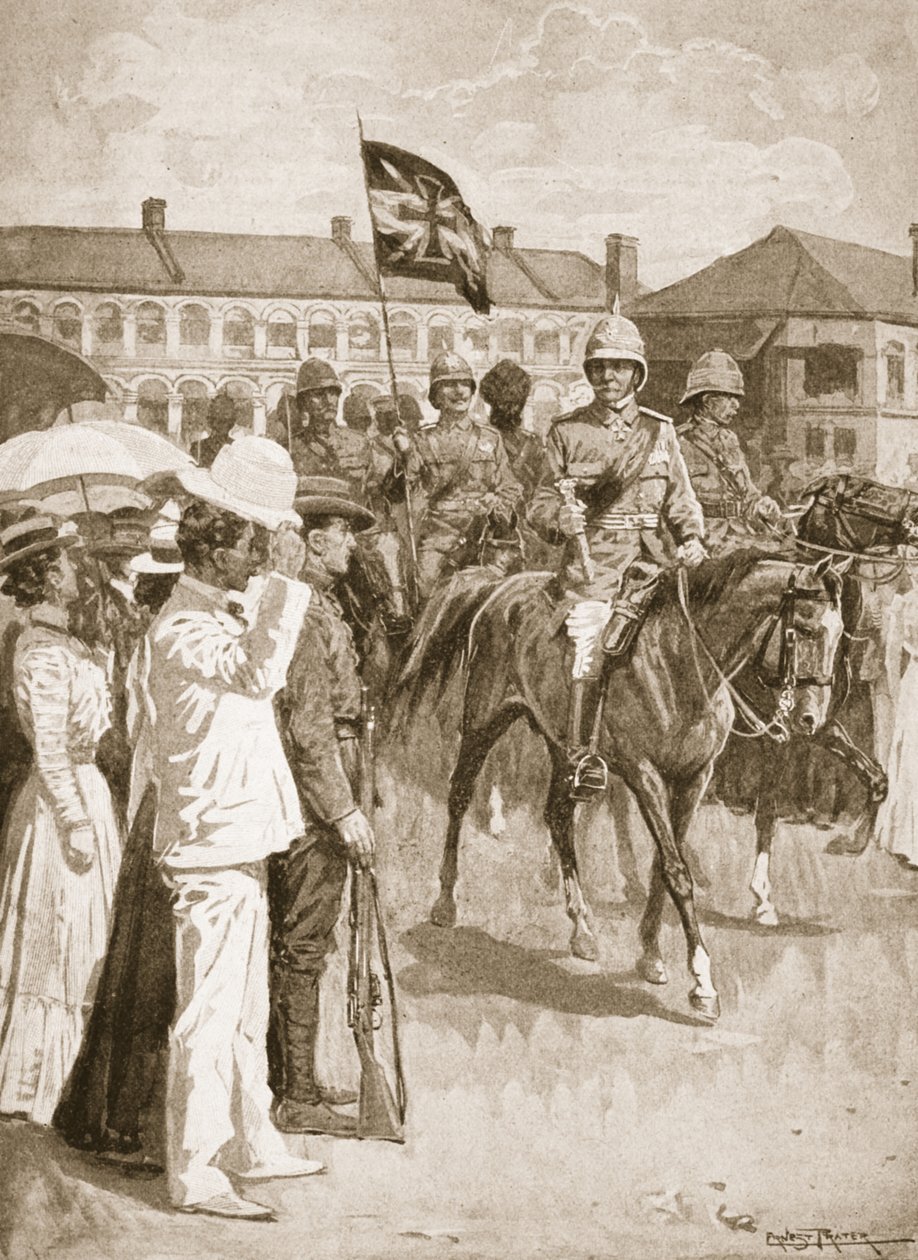 Il leader degli Alleati, illustrazione da Battaglie del XIX secolo: Vol. VII, La guerra cinese del 1900-1901 di Archibald Forbes, G.A. Henty e Maggiore Arthur Griffiths da Ernest Prater