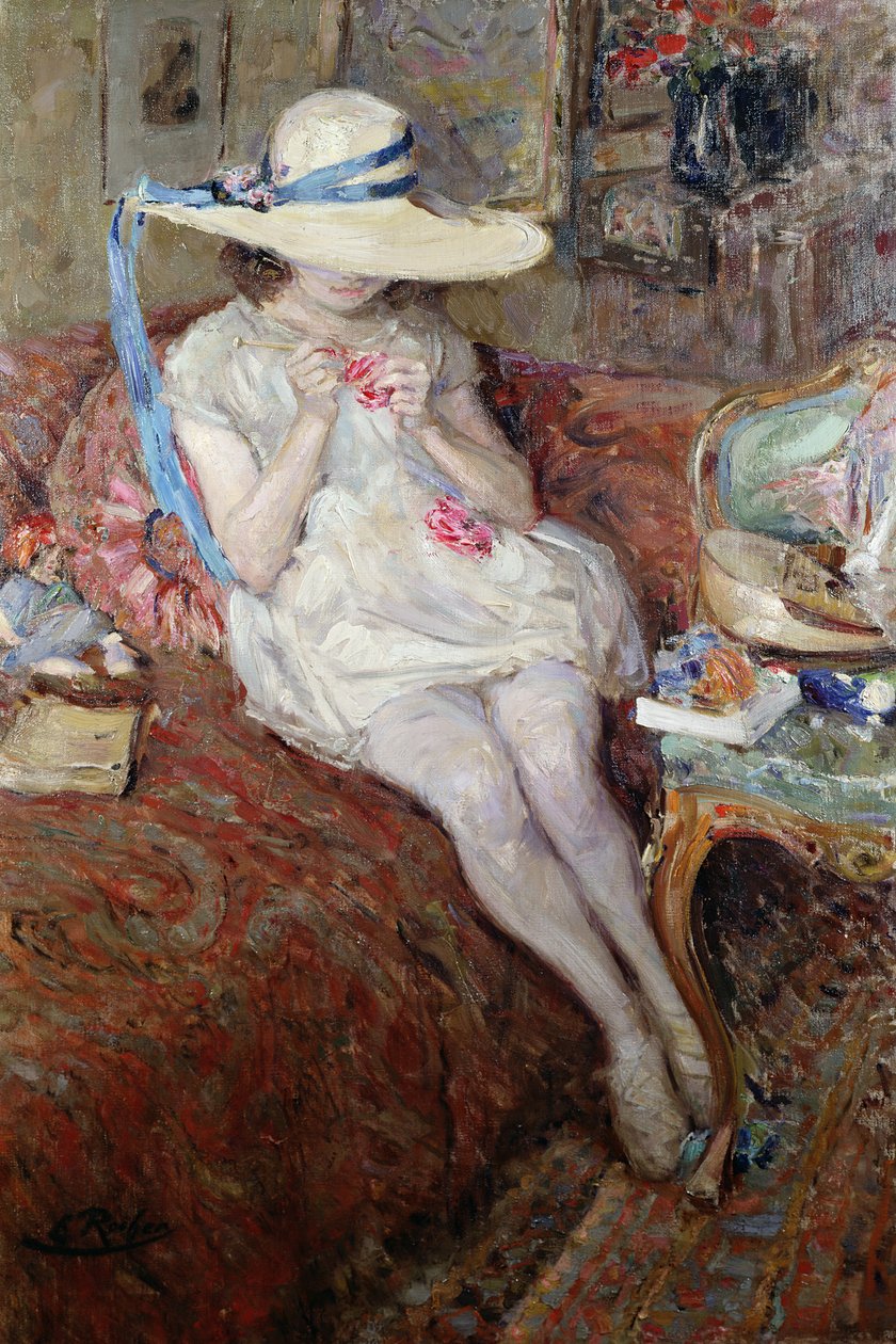 Giovane Ragazza con Cappello di Paglia da Ernest Rocher