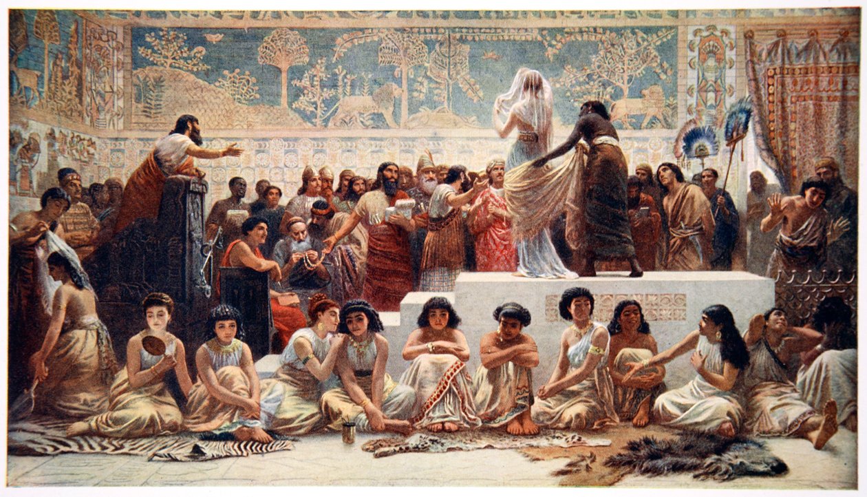 Il mercato matrimoniale babilonese, 1915 da Ernest Wellcousins