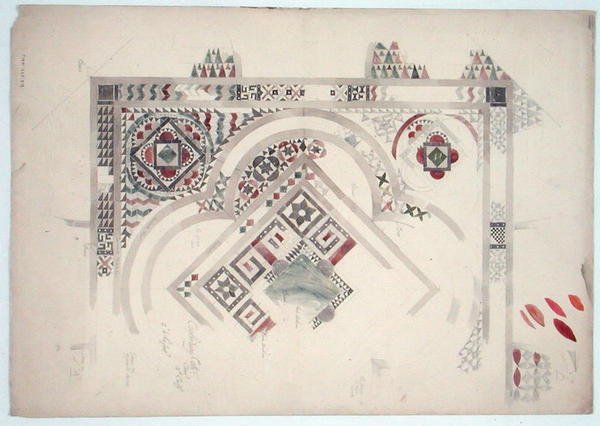 Studio di una parte del pavimento della cattedrale di Canterbury da Ernest William Gimson
