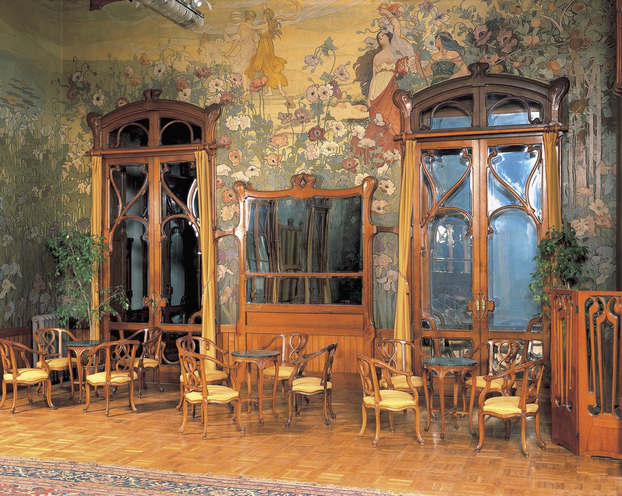 Interni della sala di un grand hotel, Villa Igea, Palermo, Sicilia, Italia da Ernesto Basile