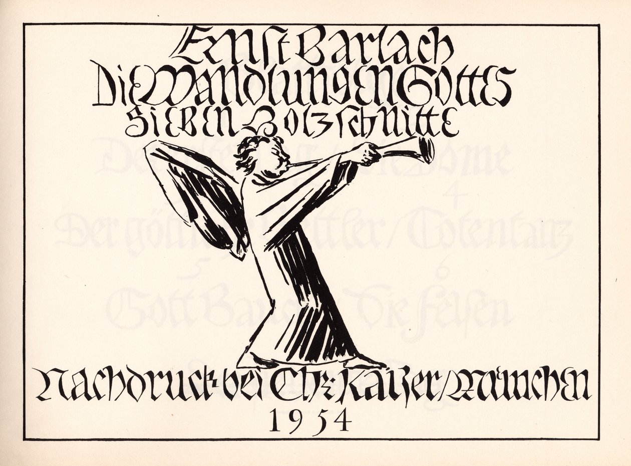 Le trasformazioni di Dio - Frontespizio da Ernst Barlach
