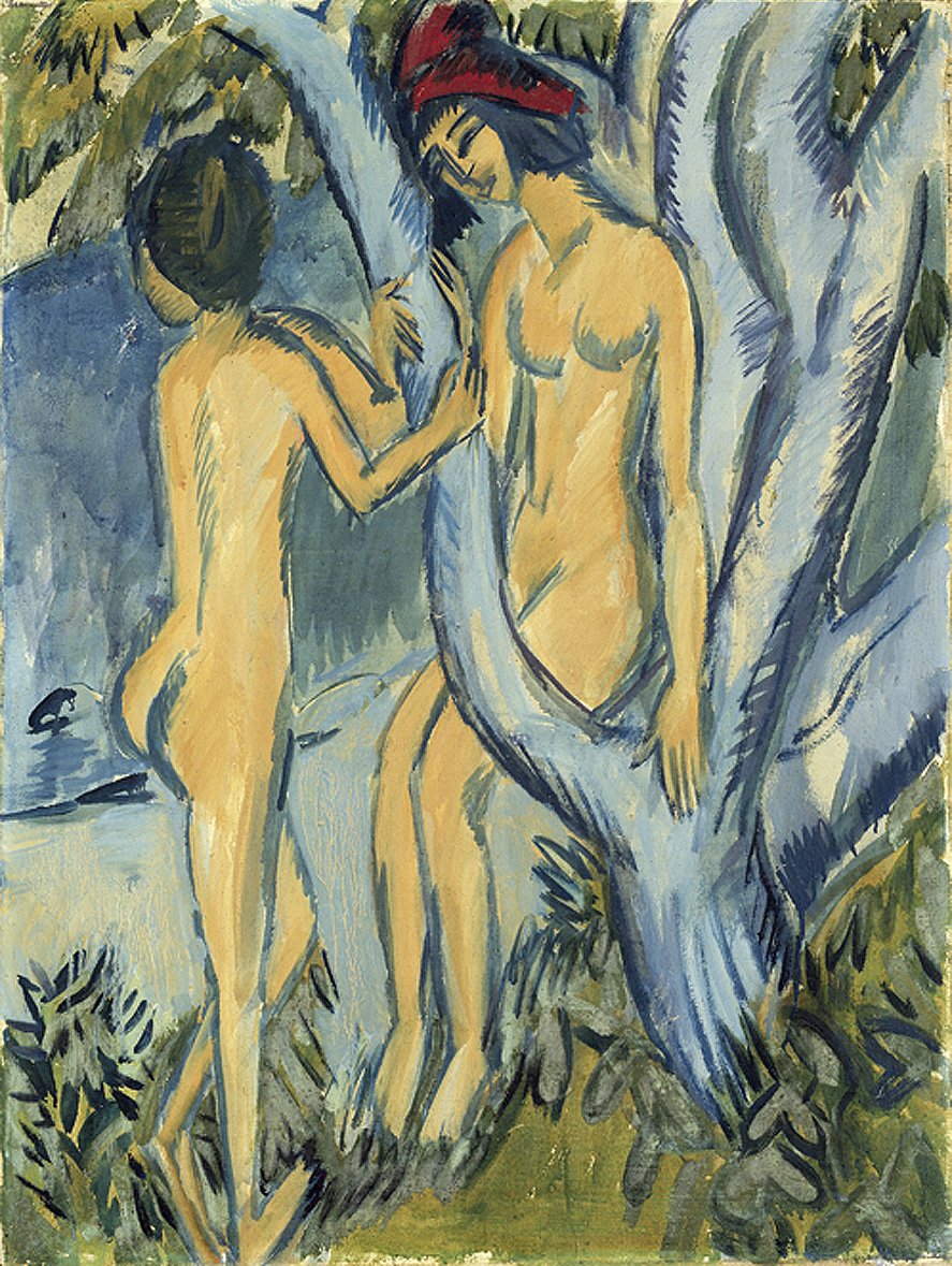 Nudi sotto un albero da Ernst Ludwig Kirchner