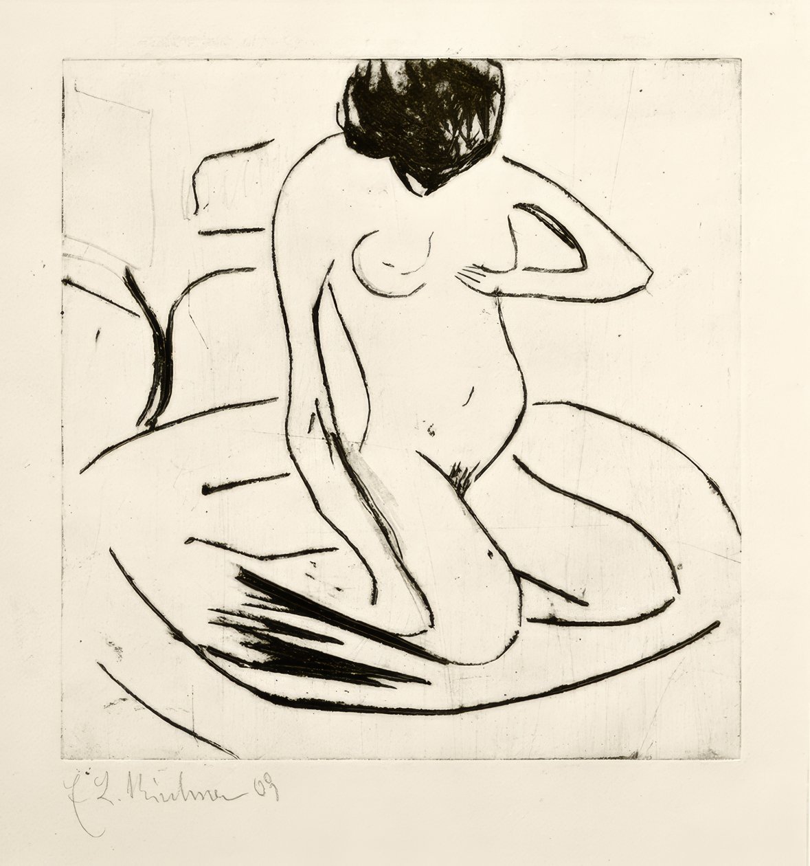 Bagnanti davanti alla stufa di ferro da Ernst Ludwig Kirchner