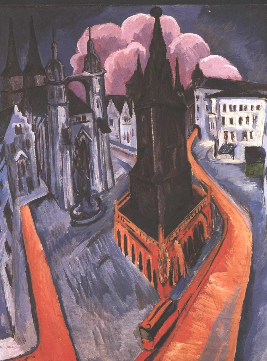 La torre rossa di Halle da Ernst Ludwig Kirchner
