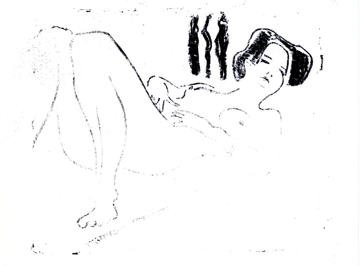 Nudo femminile sdraiato da Ernst Ludwig Kirchner