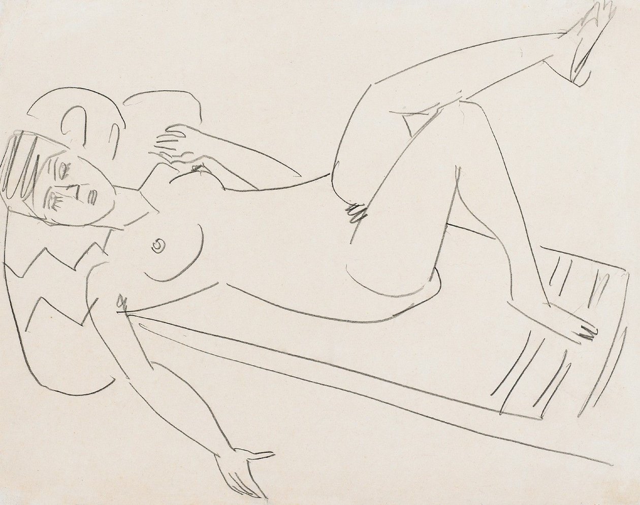 Ragazza sdraiata da Ernst Ludwig Kirchner