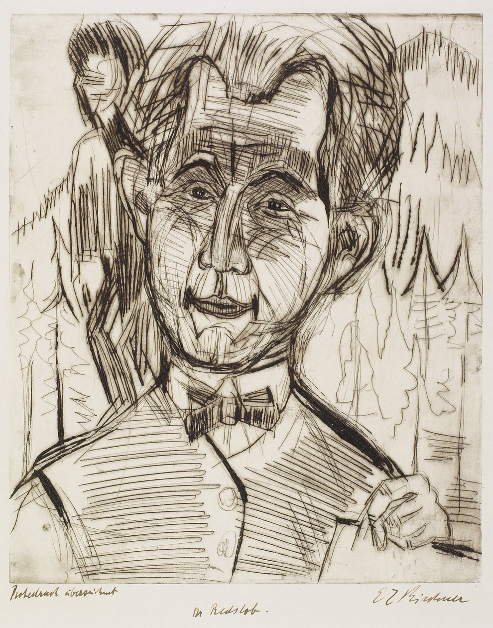 Ritratto del Dr. Redslob, 1924 da Ernst Ludwig Kirchner